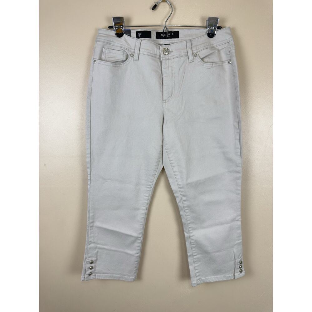 Nine West Karen Capri Jeans with Embellished Pockets Women’s Cream Size 10 NWT